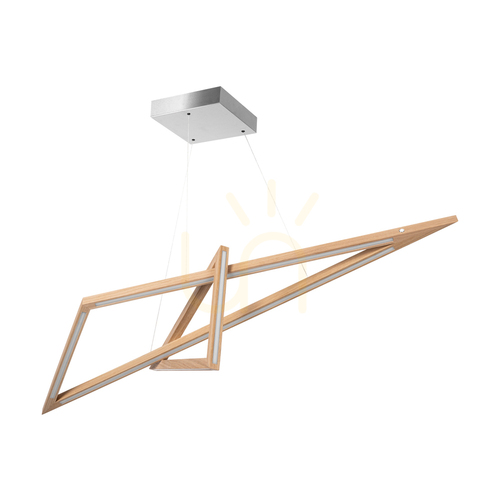 Kontrola Závěsné svítidlo Vinci, olejovaný dub/matný nikl, 2×LED 49 W, osvětlení nahoru i dolů, 155 cm