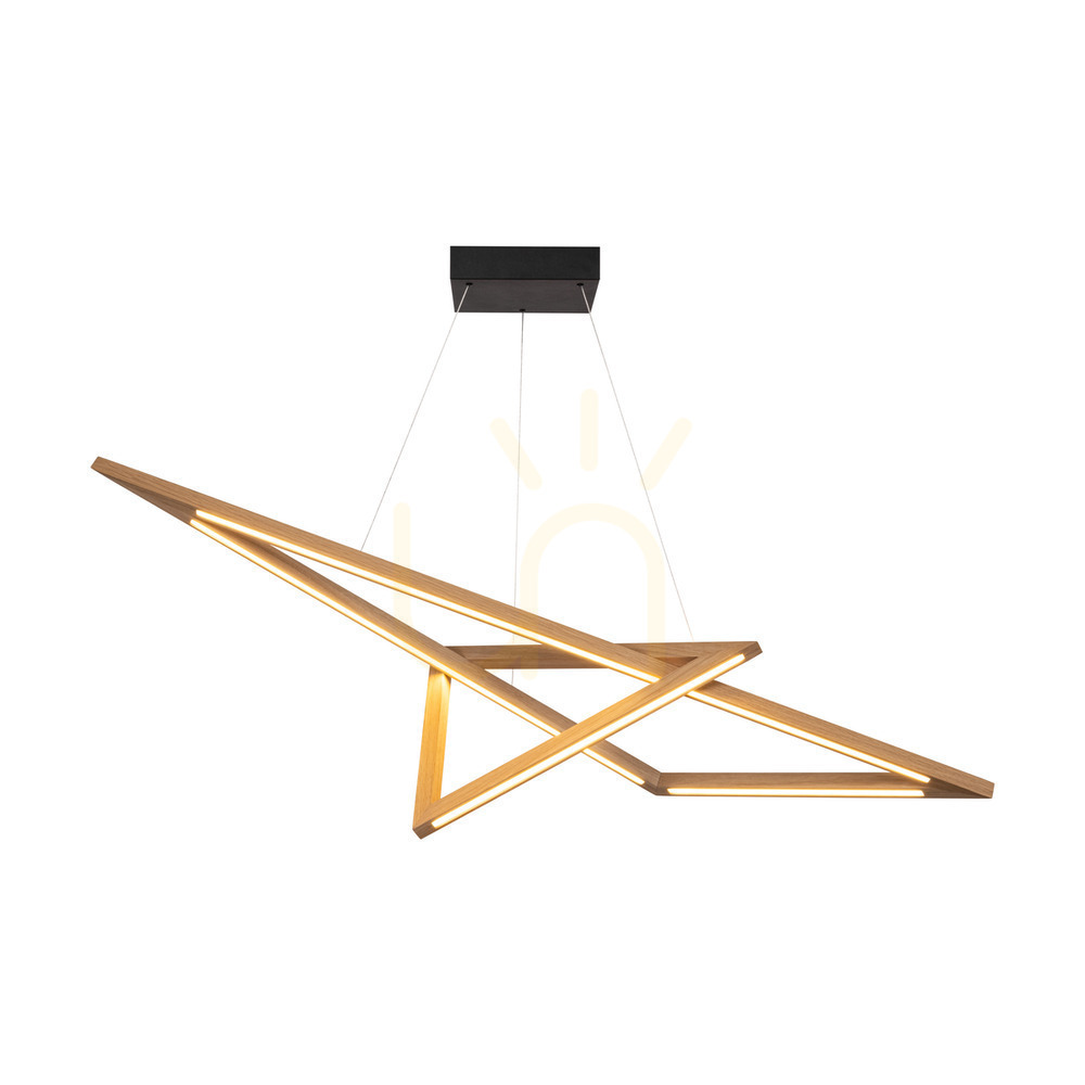 Pohled Závěsné svítidlo Vinci, olejovaný dub/černá, 2xLED 49 W, osvětlení nahoru i dolů, 155 cm Závěsné svítidlo Vinci, olejovaný dub/černá, 2xLED 49 W, osvětlení nahoru i dolů, 155 cm