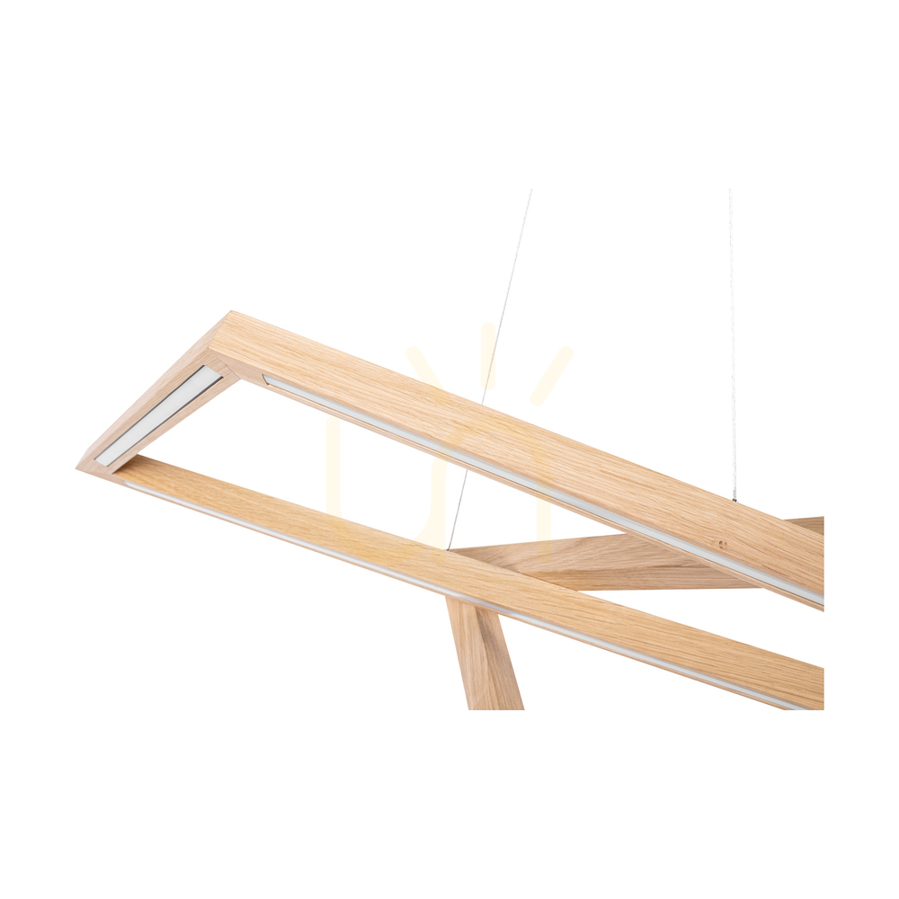 Zobrazit Závěsné svítidlo Vinci, olejovaný dub/černá, 2xLED 49 W, osvětlení nahoru i dolů, 155 cm Závěsné svítidlo Vinci, olejovaný dub/černá, 2xLED 49 W, osvětlení nahoru i dolů, 155 cm