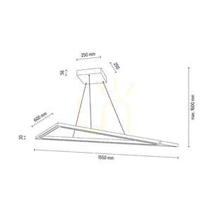 Závěsné svítidlo Vinci, olejovaný dub/černá, 1xLED 35 W, osvětlení nahoru i dolů, 155 cm small 4