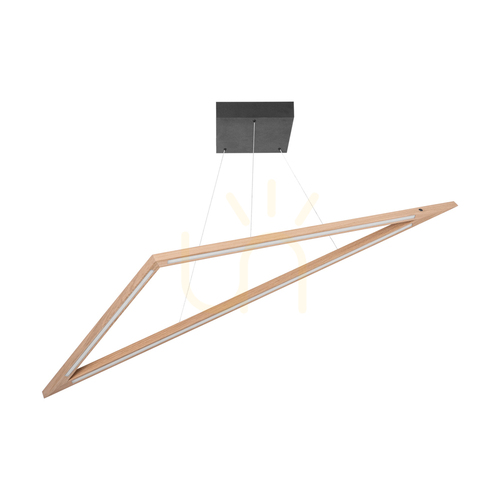 Kontrola Závěsné svítidlo Vinci, olejovaný dub/černá, 1xLED 35 W, osvětlení nahoru i dolů, 155 cm