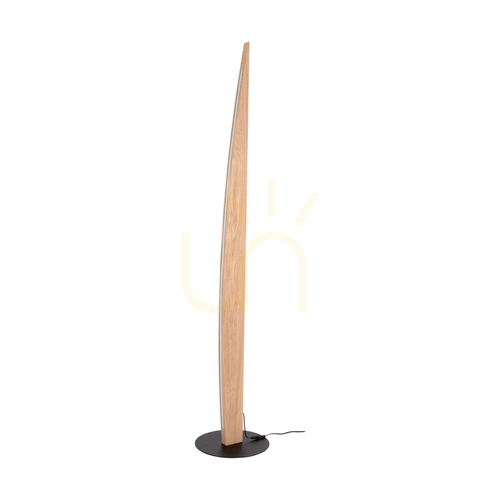Kontrola Stojací lampa Dubai, olejovaný dub/černá, 1xLED 33 W, Ø 30 cm