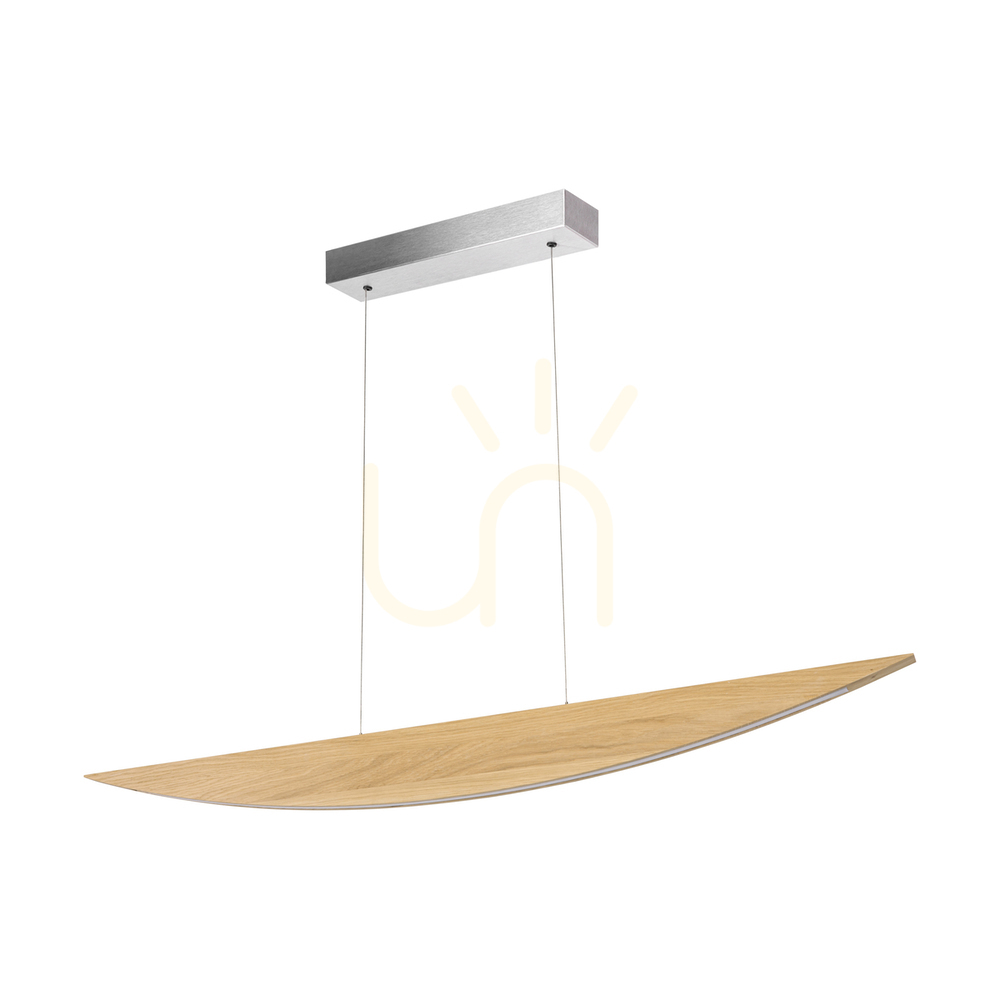 Dubai Pendant Light, Oiled Oak/Matte Nickel, 1xLED 23 W, Up&Down, 117 cm