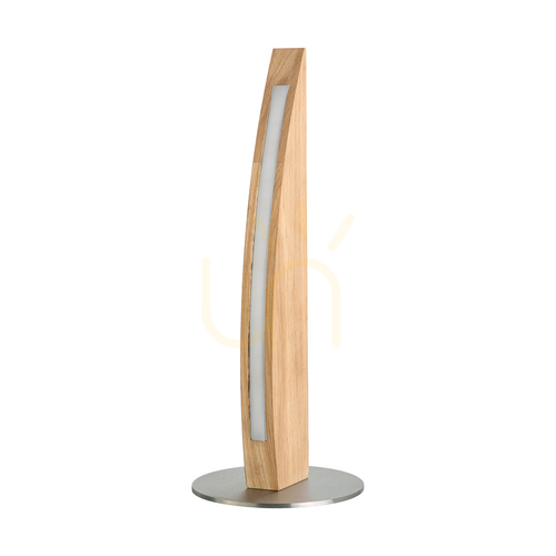 Kontrola Stolní lampa Dubai, olejovaný dub/matný nikl, 1×LED 8 W, Ø 15 cm