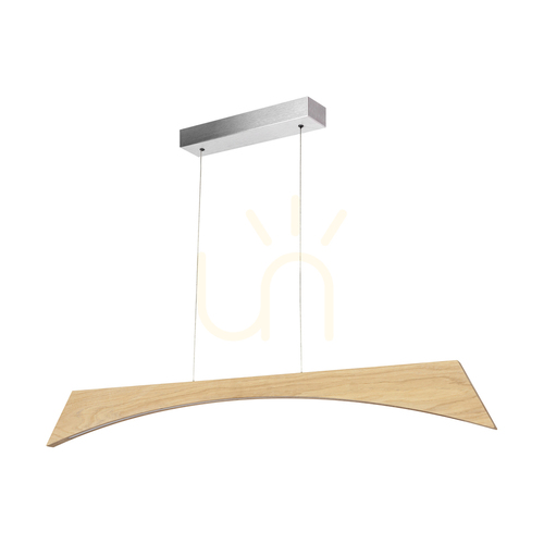 Kontrola Závěsné svítidlo Ziad, olejovaný dub/matný nikl, 1xLED 23 W, osvětlení nahoru i dolů, 118 cm