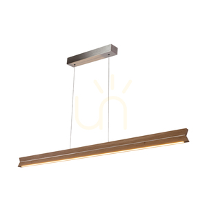 Dvojité závěsné svítidlo, olejovaný dub/matný nikl, 3×LED 29 W, osvětlení nahoru i dolů, 120 cm small 1