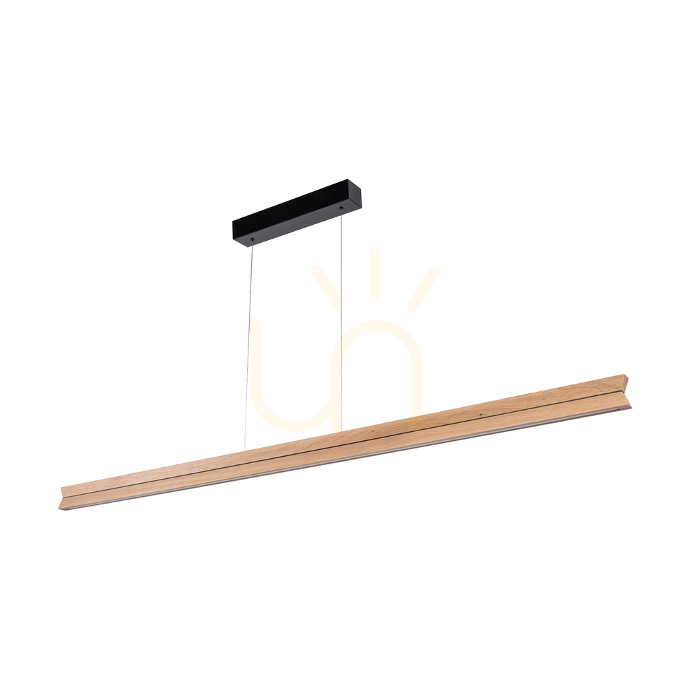 Brinova TWIN pendant light 160 cm, oiled oak and black, LED 42 W 3000 K, uplight and downlight