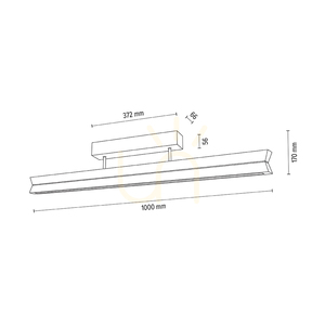 Dvojité stropní svítidlo, olejovaný dub/černá, 3×LED, 23 W, 100 cm small 3