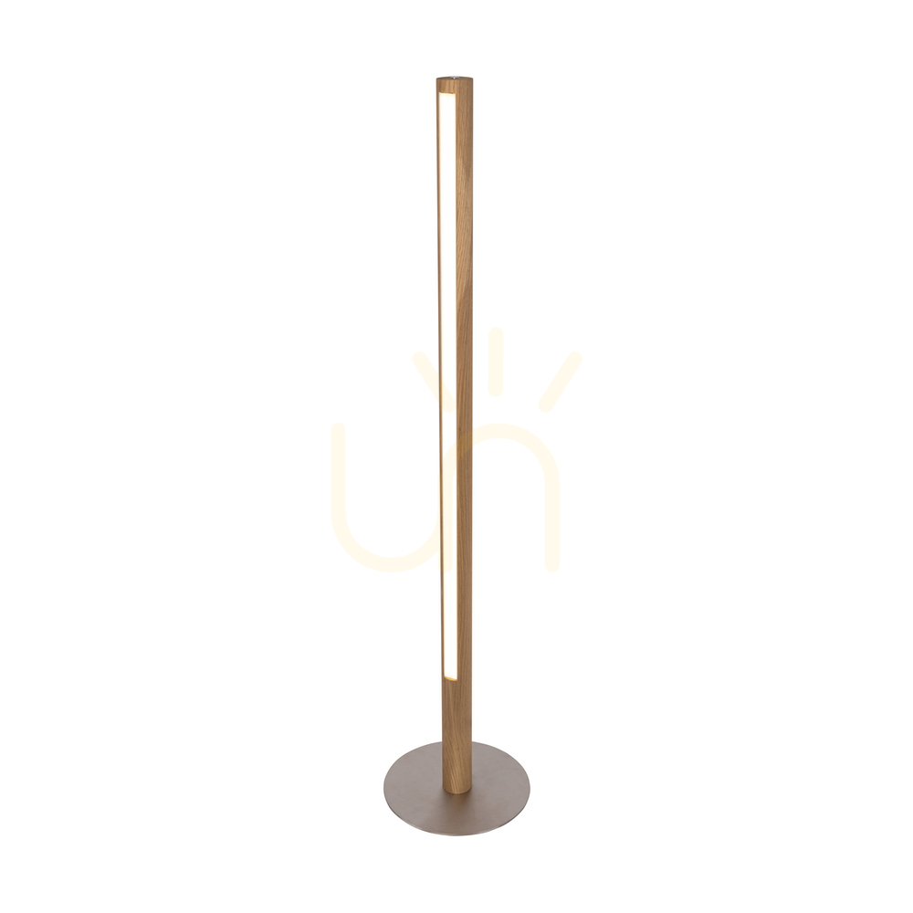 Pohled Stojací lampa Conor, olejovaný dub/matný nikl, 1xLED 32 W, Ø30 cm Stojací lampa Conor, olejovaný dub/matný nikl, 1xLED 32 W, Ø30 cm