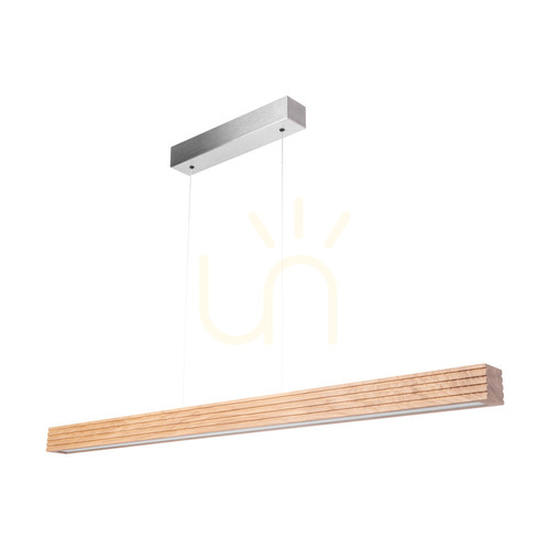 Kontrola Závěsné svítidlo Riflet, olejovaný dub/matný nikl, 3×LED, 47 W, osvětlení nahoru i dolů, 120 cm
