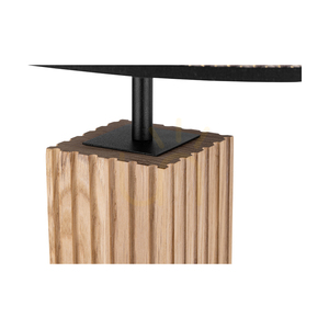 Stolní lampa Riflet, olejovaný dub/černá, hnědo-černo-zlatý stínidlo, 1xE27, 36 cm small 3