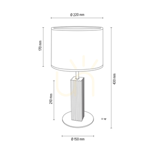 Stolní lampa Riflet, olejovaný dub/matný nikl, bílé stínidlo, 1xE27, Ø22 cm small 3