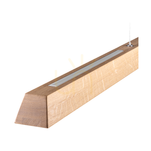 Kontrola Závěsné svítidlo Derott, olejovaný dub/matný nikl, 3×LED, 42 W, osvětlení nahoru i dolů, 115 cm
