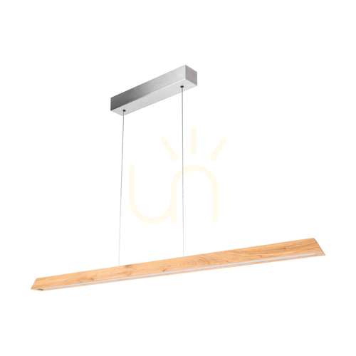Kontrola Závěsné svítidlo Derott, olejovaný dub/matný nikl, 3×LED, 42 W, osvětlení nahoru i dolů, 115 cm