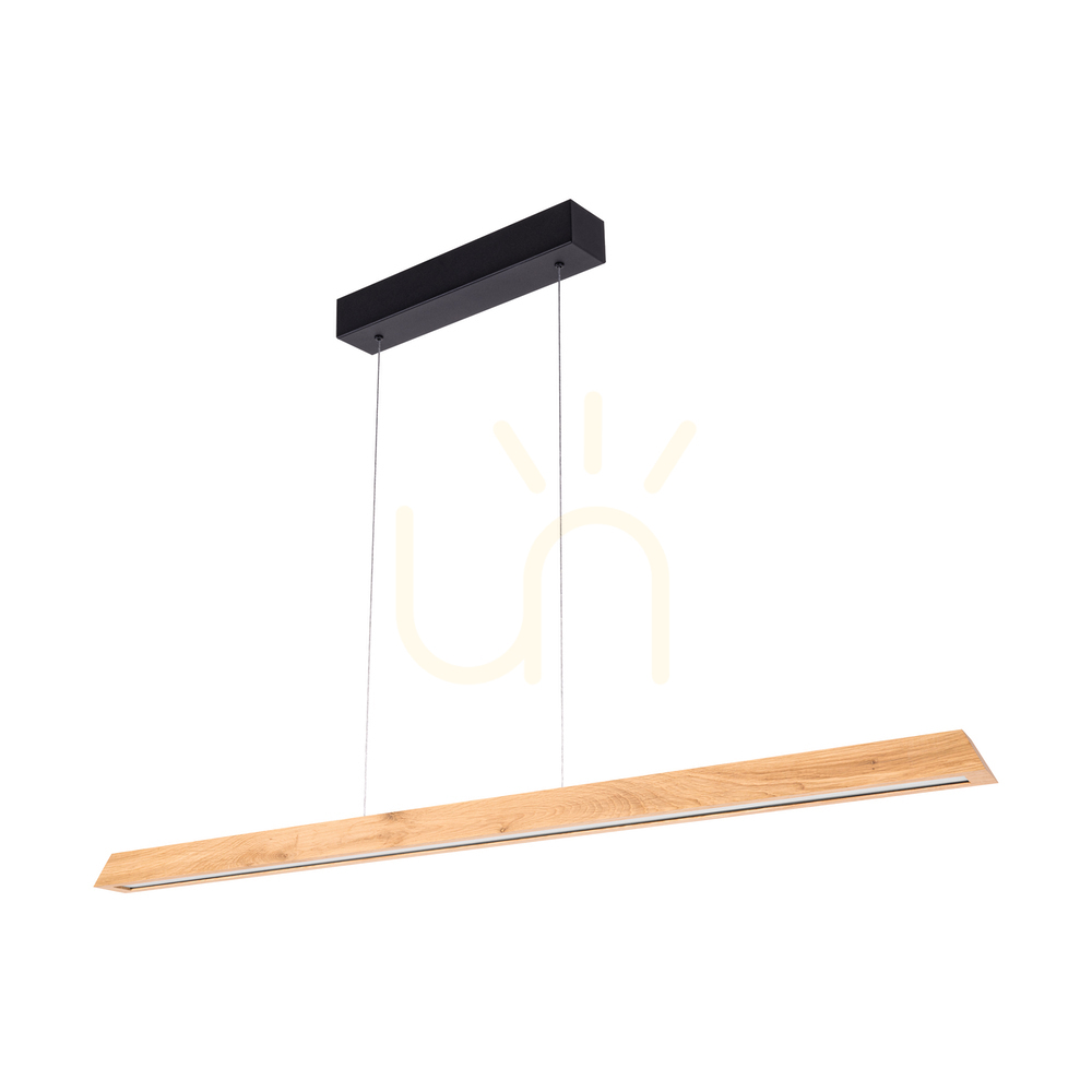 Derott Pendant Light, Oiled Oak/Black, 3xLED, 42 W, Up&Down, 115 cm