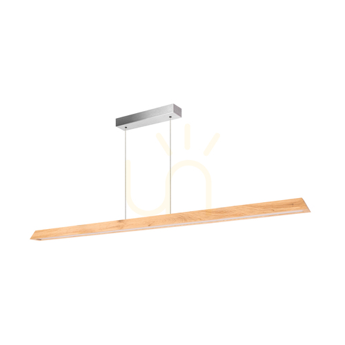 Kontrola Závěsné svítidlo Derott, olejovaný dub/matný nikl, 3×LED, 56 W, osvětlení nahoru i dolů, 160 cm