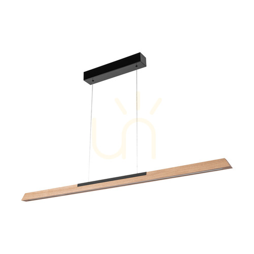 Kontrola Závěsné svítidlo Jonas, olejovaný dub/černá, 1xLED 17,3 W, světlo směřující nahoru i dolů, 118 cm