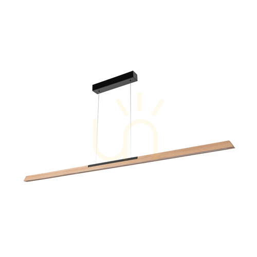 Kontrola Závěsné svítidlo Jonas, olejovaný dub/černá, 1xLED 25 W, světlo směřující nahoru i dolů, 160 cm
