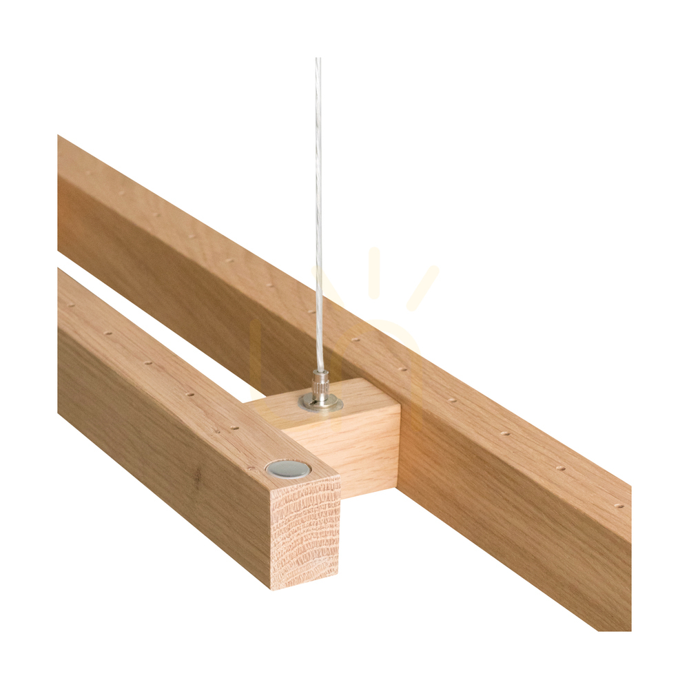 Náhled Malé závěsné svítidlo Smal z dubového dřeva s olejovou povrchovou úpravou, 2xLED, 34,3 W, osvětlení nahoru i dolů, 150 cm Malé závěsné svítidlo Smal z dubového dřeva s olejovou povrchovou úpravou, 2xLED, 34,3 W, osvětlení nahoru i dolů, 150 cm