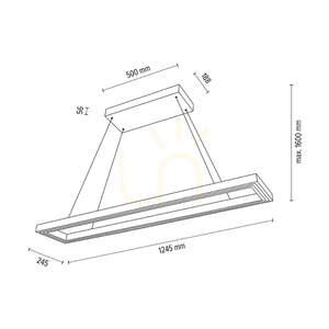 Závěsné svítidlo Legno, olejovaný dub/černá, 3xLED, 68 W, osvětlení nahoru i dolů, 124,5 cm small 5