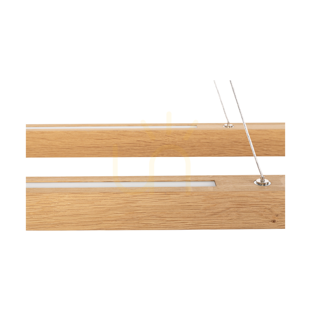 Zobrazit Závěsné svítidlo Legno, olejovaný dub/matný nikl, 3xLED, 80 W, osvětlení nahoru i dolů, 164,5 cm Závěsné svítidlo Legno, olejovaný dub/matný nikl, 3xLED, 80 W, osvětlení nahoru i dolů, 164,5 cm