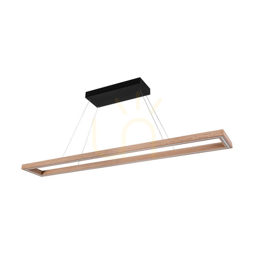 Kontrola Závěsné svítidlo Legno, olejovaný dub/černá, 3xLED, 80 W, osvětlení nahoru i dolů, 164,5 cm