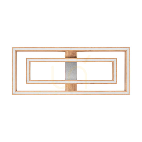 Kontrola Stropní svítidlo / nástěnné svítidlo Ramme, olejovaný dub/matný nikl, 2xLED, 55,5 W, 83,7 cm