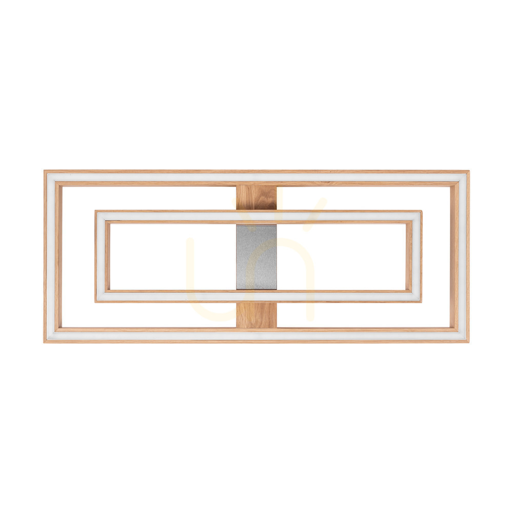 Ramme Ceiling Light / Wall Sconce, Oiled Oak/Matte Nickel, 2xLED, 55.5 W, 83.7 cm