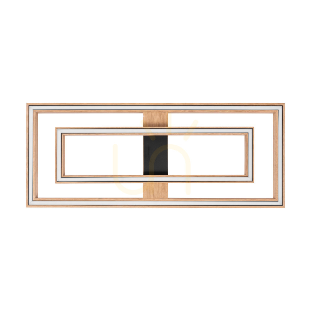 Ramme Deckenleuchte / Wandleuchte, geölte Eiche/Schwarz, 2xLED, 55,5 W, 83,7 cm