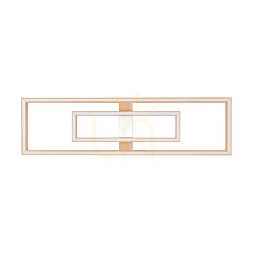 Kontrola Stropní svítidlo / nástěnné svítidlo Ramme, olejovaný dub/matný nikl, 2xLED, 67,5 W, 123,7 cm