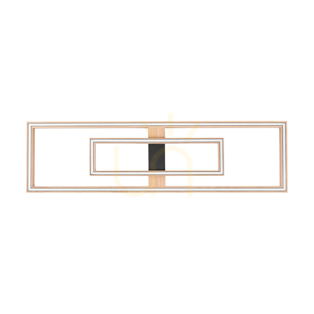 Ramme Ceiling Light / Wall Sconce, Oiled Oak/Black, 2xLED, 67.5 W, 123.7 cm