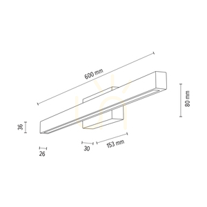 Nástěnné svítidlo Aqua Luce, olejovaný dub/černá, 1xLED 9 W, 60 cm small 2