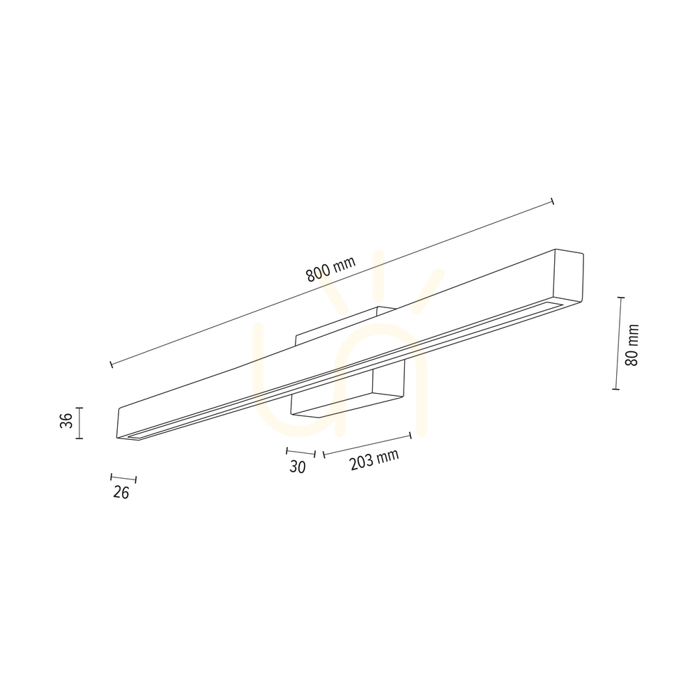 Zobrazit Nástěnné svítidlo Aqua Luce, olejovaný dub/černá, 1xLED 12 W, 80 cm Nástěnné svítidlo Aqua Luce, olejovaný dub/černá, 1xLED 12 W, 80 cm