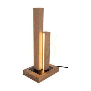 Stolní lampa Soho, olejovaný dub/černá, 2×LED 10 W, 21,5 cm small 1