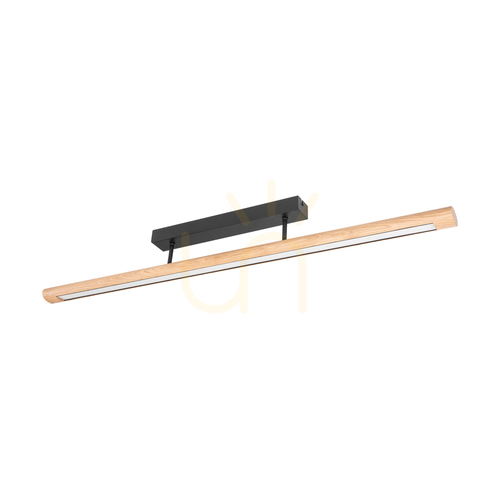 Kontrola Stropní svítidlo Razmus, olejovaný dub/černá, 1xLED 28 W, 98 cm