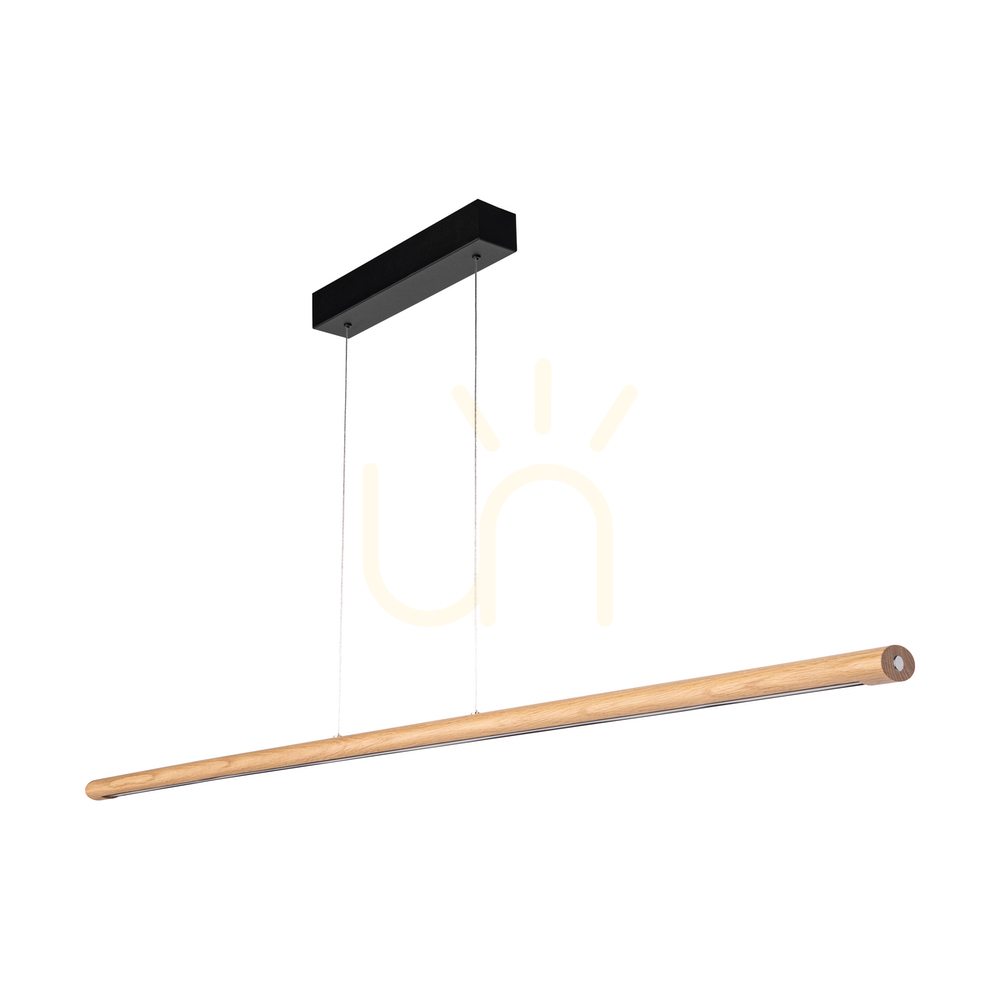 Razmus Pendant Light, Oiled Oak/Black, 1xLED 46 W, Up&Down, 158 cm
