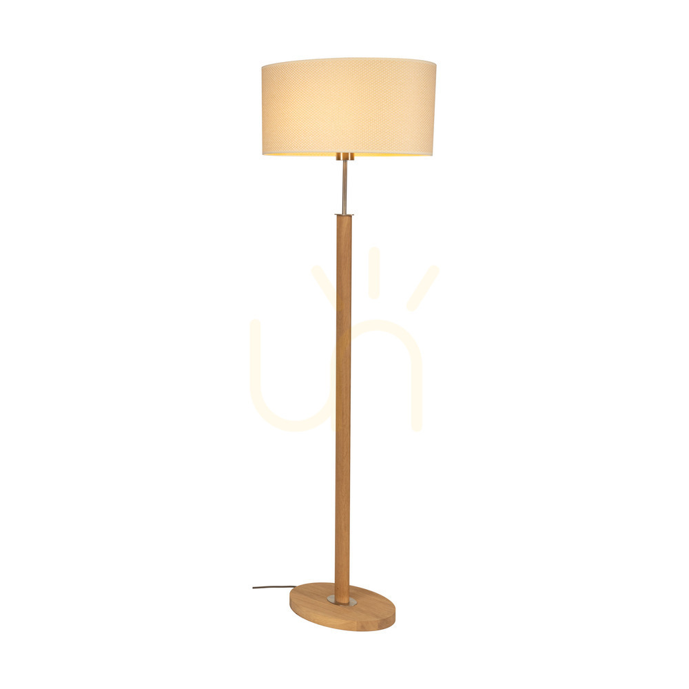 Pohled Stojací lampa Mercedes, olejovaný dub/matný nikl, krémovo-stříbrné stínidlo, 1xE27, 52 cm Stojací lampa Mercedes, olejovaný dub/matný nikl, krémovo-stříbrné stínidlo, 1xE27, 52 cm