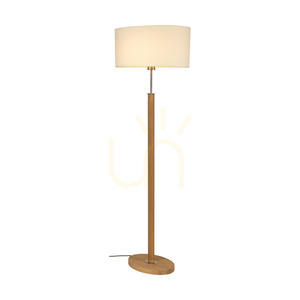 Stojací lampa Mercedes, olejovaný dub/matný nikl, bílé stínidlo, 1xE27, 52 cm small 1