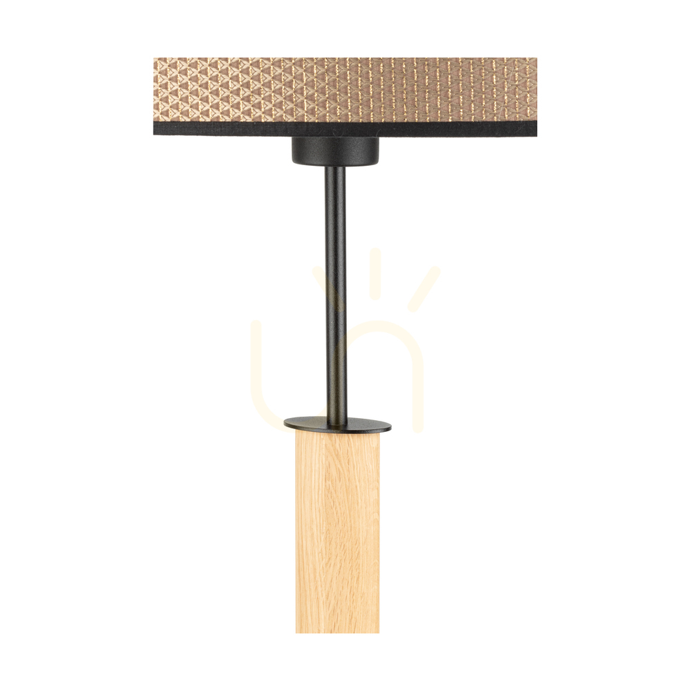 Náhled Stojací lampa Mercedes, olejovaný dub/černá, hnědo-černo-zlaté stínidlo, 1xE27, 52 cm Stojací lampa Mercedes, olejovaný dub/černá, hnědo-černo-zlaté stínidlo, 1xE27, 52 cm