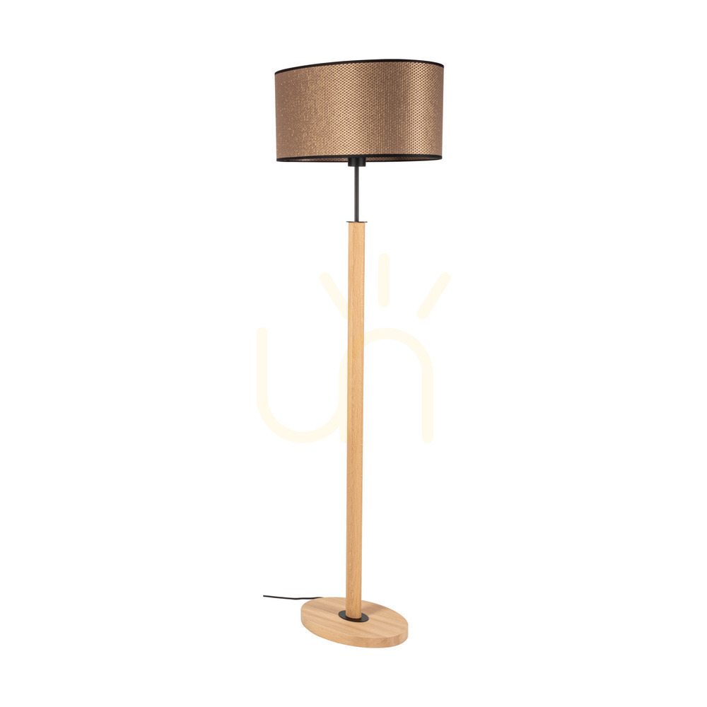 Kontrola Stojací lampa Mercedes, olejovaný dub/černá, hnědo-černo-zlaté stínidlo, 1xE27, 52 cm Stojací lampa Mercedes, olejovaný dub/černá, hnědo-černo-zlaté stínidlo, 1xE27, 52 cm