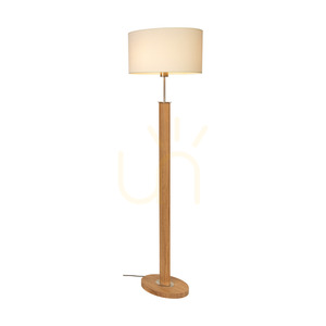 Stojací lampa Mercedes, olejovaný dub/matný nikl, bílé stínidlo, 1xE27, 52 cm small 1