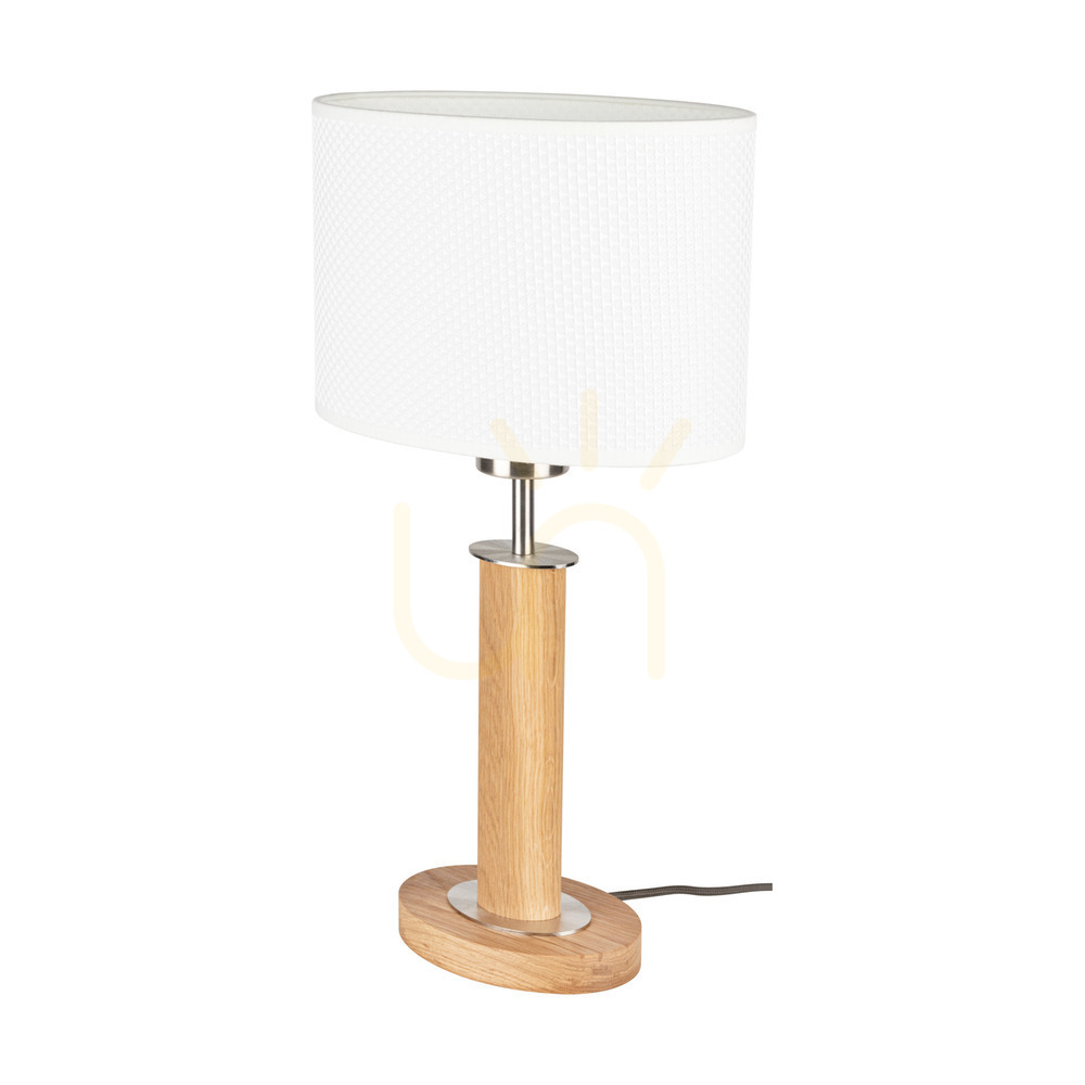 Kontrola Stolní lampa Mercedes, olejovaný dub/matný nikl, bílé stínidlo, 1xE27, 25 cm Stolní lampa Mercedes, olejovaný dub/matný nikl, bílé stínidlo, 1xE27, 25 cm