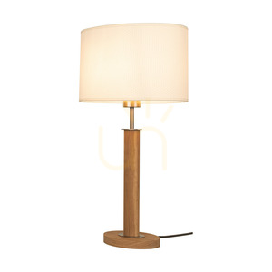 Stolní lampa Mercedes, olejovaný dub/matný nikl, bílé stínidlo, 1xE27, 36 cm small 2