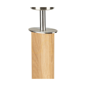 Stolní lampa Mercedes, olejovaný dub/matný nikl, bílé stínidlo, 1xE27, 36 cm small 3