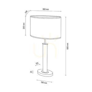 Stolní lampa Mercedes, olejovaný dub/matný nikl, bílé stínidlo, 1xE27, 36 cm small 4