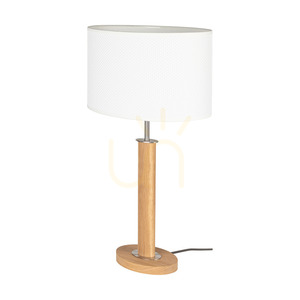 Stolní lampa Mercedes, olejovaný dub/matný nikl, bílé stínidlo, 1xE27, 36 cm small 0