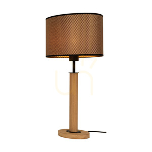 Stolní lampa Mercedes, olejovaný dub/černá, hnědo-černo-zlatý stínidlo, 1xE27, 36 cm 2 Stolní lampa Mercedes, olejovaný dub/černá, hnědo-černo-zlatý stínidlo, 1xE27, 36 cm small 2