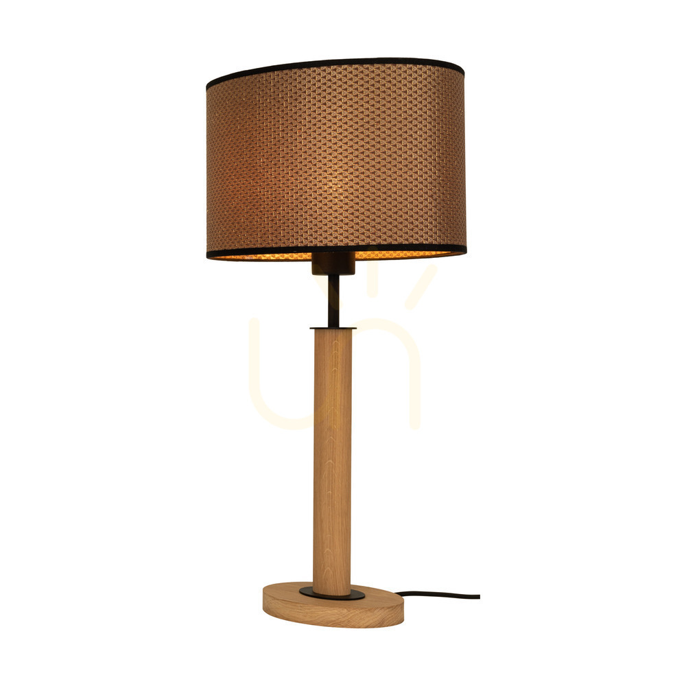 Náhled Stolní lampa Mercedes, olejovaný dub/černá, hnědo-černo-zlatý stínidlo, 1xE27, 36 cm Stolní lampa Mercedes, olejovaný dub/černá, hnědo-černo-zlatý stínidlo, 1xE27, 36 cm