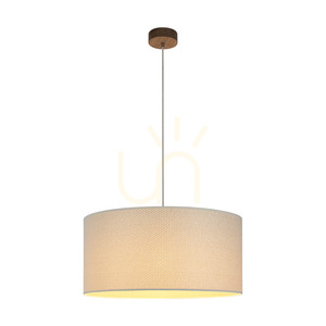 Závěsné svítidlo Mercedes, olejovaný dub, krémovo-stříbrný stínidlo, 1xE27, Ø50 cm small 1