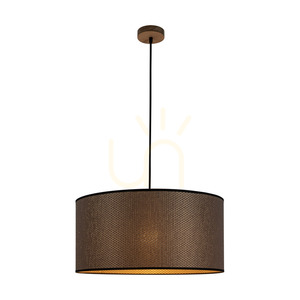 Závěsné svítidlo Mercedes, olejovaný dub, hnědo-černo-zlatý stínidlo, 1xE27, Ø50 cm small 1